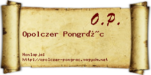 Opolczer Pongrác névjegykártya